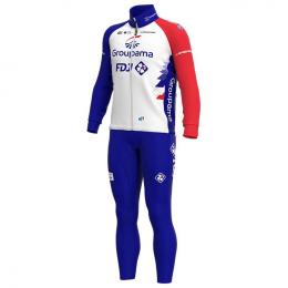 Set GROUPAMA-FDJ 2021 (Winterjacke + lange Radhose), für Herren