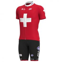 Set GROUPAMA-FDJ Schweizer Meister 2021 (Radtrikot + Radhose), für Herren, Fahrr