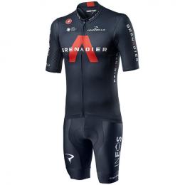 Set INEOS GRENADIER Competizione 2021 (Radtrikot + Radhose), für Herren, Fahrrad