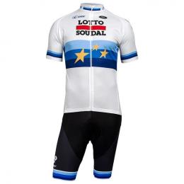 Set LOTTO SOUDAL Europameister 2018 (Radtrikot + Radhose), für Herren, Fahrradbe