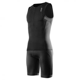 Set (Radtrikot + Radhose) 2XU Tri G:2 Active schwarz Set (2 Teile), für Herren