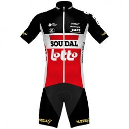 Set SOUDAL LOTTO Aero 2021 (Radtrikot + Radhose), für Herren, Fahrradbekleidung