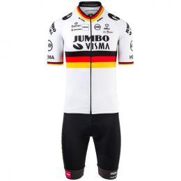 Set TEAM JUMBO-VISMA Deutscher Zeitfahrmeister 2021 (Radtrikot + Radhose), für H