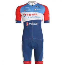 Set TEAM TOTAL DIRECT ENERGIE 2021 (Radtrikot + Radhose), für Herren, Fahrradbek