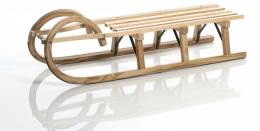 Sirch Hörnerschlitten Standard Plus mit Lattensitz (115 cm, esche lackiert3 Bockstützen )