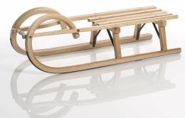 Sirch Hörnerschlitten Standard Plus mit Lattensitz (85 cm, esche lackiert2 Bockstützen )