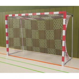 Sport-Thieme Handballtor frei stehend, 3x2 m, Rot-Silber, Verschraubte Eckverbindungen