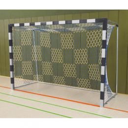 Sport-Thieme Handballtor frei stehend, 3x2 m, Schwarz-Silber, Verschraubte Eckverbindungen