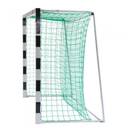 Sport-Thieme Handballtor frei stehend mit patentierter Eckverbindung, 3x2 m, Blau-Silber, Mit anklappbaren Netzbügeln