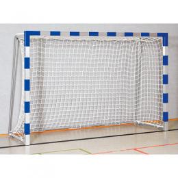 Sport-Thieme Handballtor in Bodenhülsen stehend, 3x2 m, Blau-Silber, Verschraubte Eckverbindungen