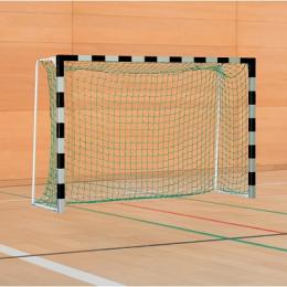 Sport-Thieme Handballtor mit anklappbaren Netzbügeln, Schwarz-Silber, IHF, Tortiefe 1,25 m