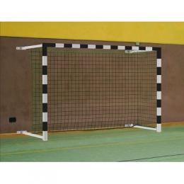 Sport-Thieme Handballtor mit Wandbefestigung, schwenkbar inkl. Netzbefestigung SimplyFix, Rot-Silber