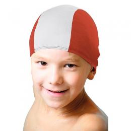 Sport-Thieme Textil-Schwimmkappen, Rot-Weiß, Kinder