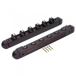 Sportime Billard-Queue Wandhalterung, Für 6 Queues, Mahagoni