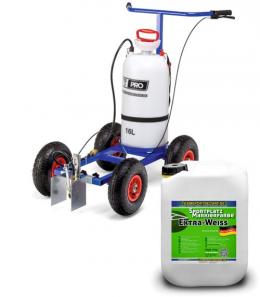Sprühmarkierwagen (Handpumpe) - mit 16 L Behälter + 1 Kanister Extra-Weiß 14 kg