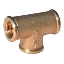 T Stück aus CR Messing mit Innengewinde 1/2' Zoll