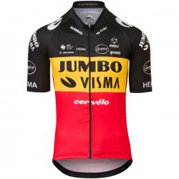 TEAM JUMBO-VISMA Belgischer Meister 2022 Kurzarmtrikot, für Herren, Größe XL, Re