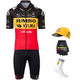 TEAM JUMBO- VISMA Belgischer Meister 2022 Maxi-Set (5 Teile), für Herren, Fahrra