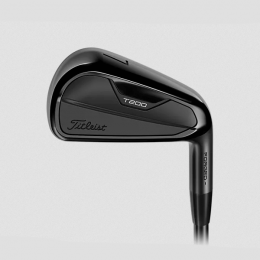 Titleist T200 2023 Eisensatz Stahl Herren Black Edition RH 5-9, PW, GW AMT Black Onyx Stiff Flex