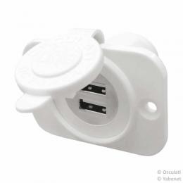 USB Einbausteckdose doppelt weiss