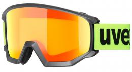 uvex Athletic CV Skibrille Brillenträger (3030 black matt, mirror orange/colorvision yellow (S1))