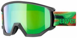 uvex Athletic FM Brillenträger Skibrille (5030 anthracite matt, mirror green/lasergold lite (S2))