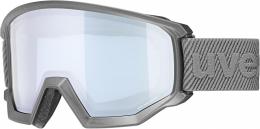 uvex Athletic FM Brillenträger Skibrille (5230 rhino matt, mirror silver/blue (S2))