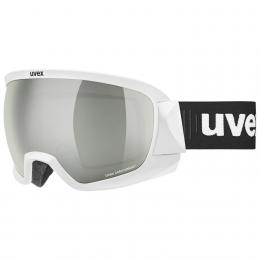 uvex Contest CV Skibrille (1030 white mat, mirror silver/colorvision green (S3))