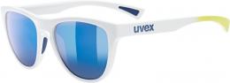 uvex esntl Spirit Sportbrille (8816 white matt, mirror blue (S3))