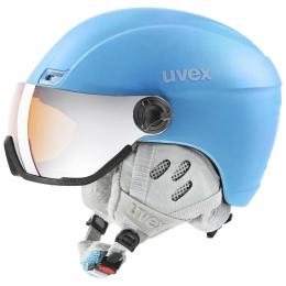 uvex HLMT 400 Visor Style Skihelm (58-61 cm, 92 cloudy blue mat)