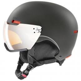 uvex HLMT 500 Visor Skihelm (52-55 cm, 51 dark slate/orange mat)