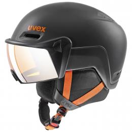 uvex HLMT 700 Visor Skihelm (52-55 cm, 60 dark slate/orange mat)