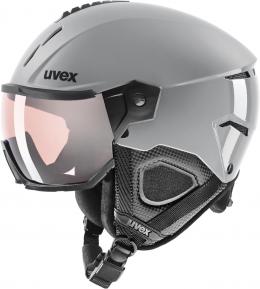 uvex Instinct Visor Pro Variomatic Skihelm (59-61 cm, 10 rhino, litemirror silver variomatic clear (S1-S2))