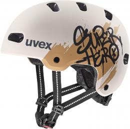 uvex Kid 4 Style Kinderfahrradhelm (51-55 cm, 05 super hero warm grey matt)