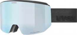 uvex lace Attract FM Skibrille mit Wechselscheibe (5030 black matt, mirror ice blue/green clear (S3 / S1))