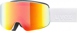 uvex pwdr FM Skibrille (2230 white matt, mirror rainbow/green clear (S2))