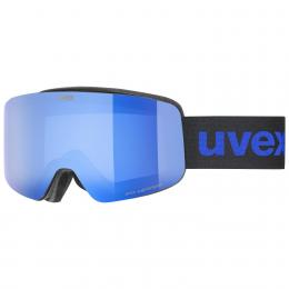 uvex pwdr FM Skibrille (4030 black matt, mirror blue/ clear (S2))