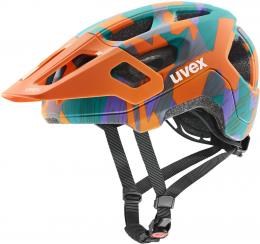 uvex React Jr. Fahrradhelm (52-56 cm, 09 papaya camo matt)