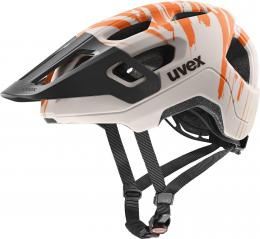 uvex React Jr. Fahrradhelm (52-56 cm, 12 warm grey/orange matt)