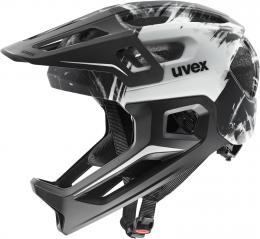 uvex React Jr. Fullface Helm (52-56 cm, 01 black/white matt)