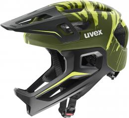 uvex React Jr. Fullface Helm (52-56 cm, 04 dark olive matt)