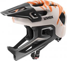 uvex React Jr. Fullface Helm (52-56 cm, 05 warm grey/orange matt)