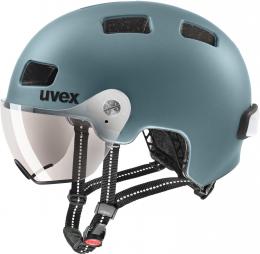 uvex Rush Visor Fahrradhelm (55-58 cm, 04 deep/turquoise matt)