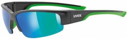 uvex Sportstyle 215 Sportbrille (2716 black mat green, mirror green (S3))