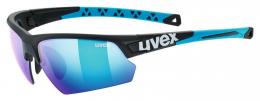 uvex Sportstyle 224 Sportbrille (2416 black mat/blue, mirror blue (S3))