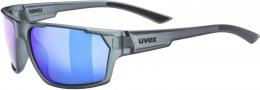 uvex Sportstyle 233 Polavision Sonnenbrille (5540 smoke matt, polavision, mirror blue (S3))