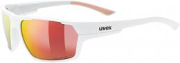 uvex Sportstyle 233 Polavision Sonnenbrille (8830 white matt, polavision, mirror red (S3))