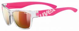 uvex Sportstyle 508 Kinder Sonnenbrille (9316 clear pink, mirror red (S3))