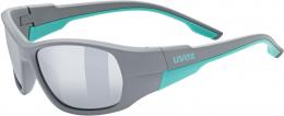 uvex Sportstyle 514 Kinder Sonnenbrille (5716 grey matt, mirror silver (S3))