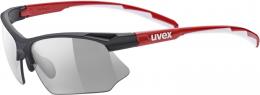 uvex Sportstyle 802 Variomatic Sportbrille (2301 black/red/white, variomatic smoke (S1-3))